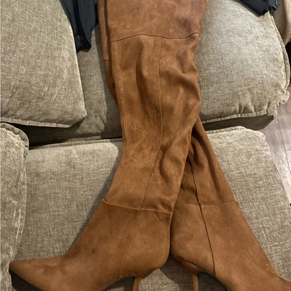 Jeffrey Campbell Brown Over the Knee suede Boots
